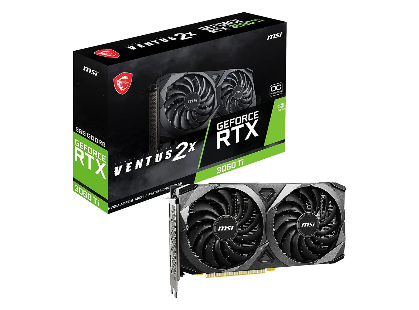 Carte graphique MSI RTX 3060 TI Ventus 2X 8G OC V1 LHR