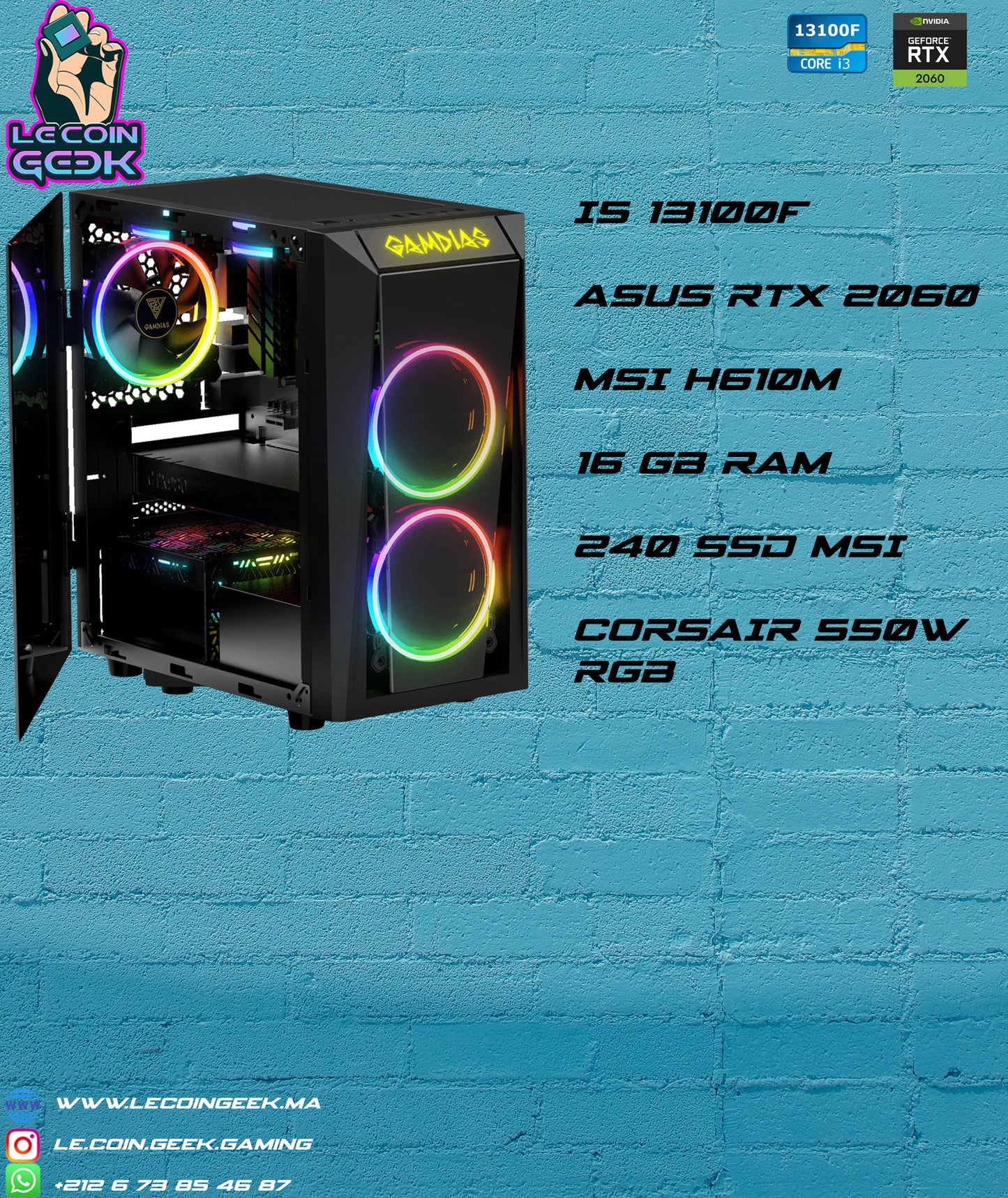 PC GAMER I3 13100F + RTX 2060