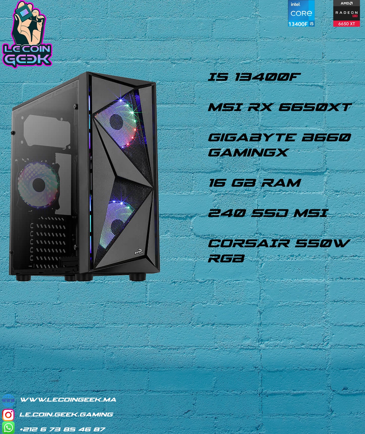 PC GAMER I5 13400F + RX 6650 XT