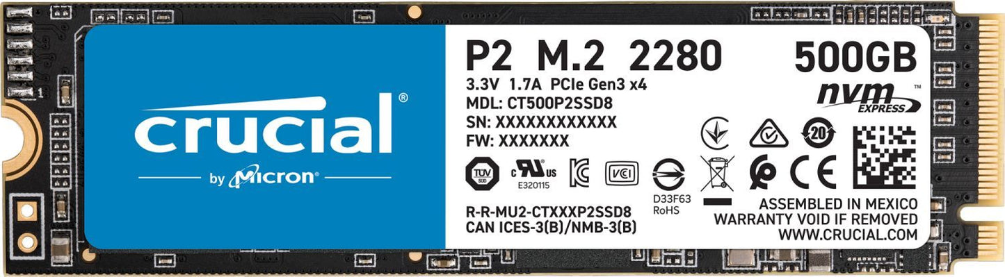 CRUCIAL - P2 3D NAND - 500 Go - M.2 Nvme PCIe