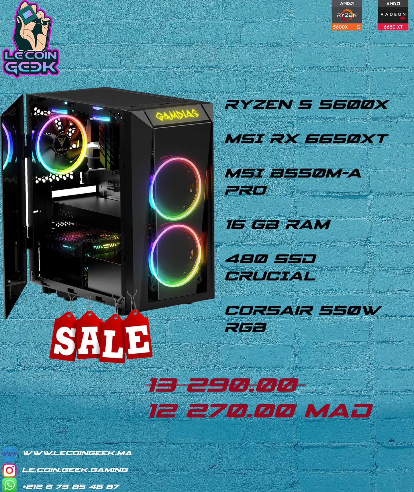 PC GAMER RYZEN 5 5600x + RX 6650 XT