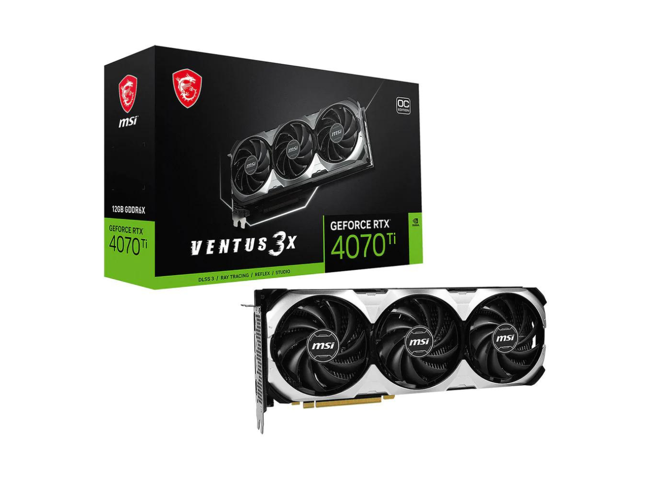 MSI Carte Graphique GeForce RTX 4070 Ti VENTUS 3X