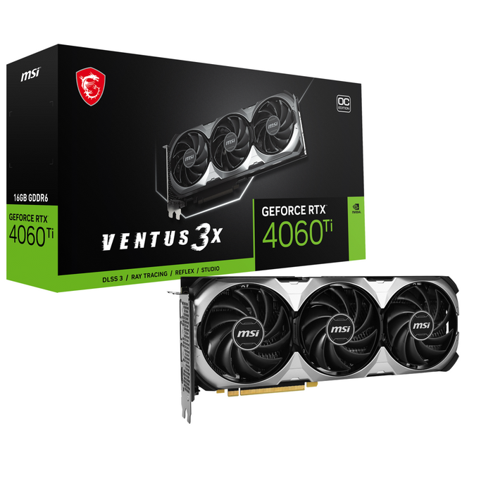 MSI Carte Graphique GeForce RTX 4060 Ti VENTUS 3X 16G OC