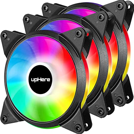 upHere 120mm 3pin LED Rainbow Ventilateur (Pack 3)